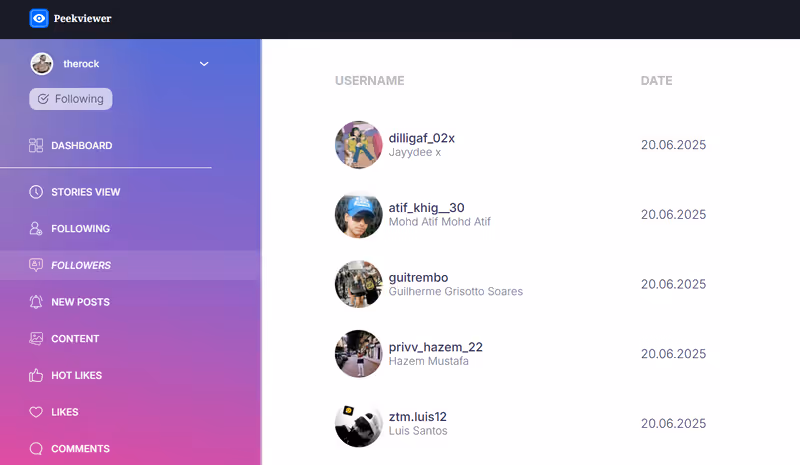 Peekviewer follower viewer