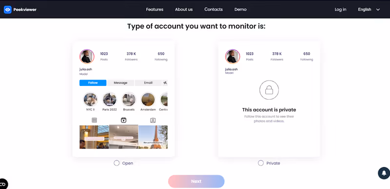 How Peekviewer Works Step 1 – by Private Instagram Viewer Free