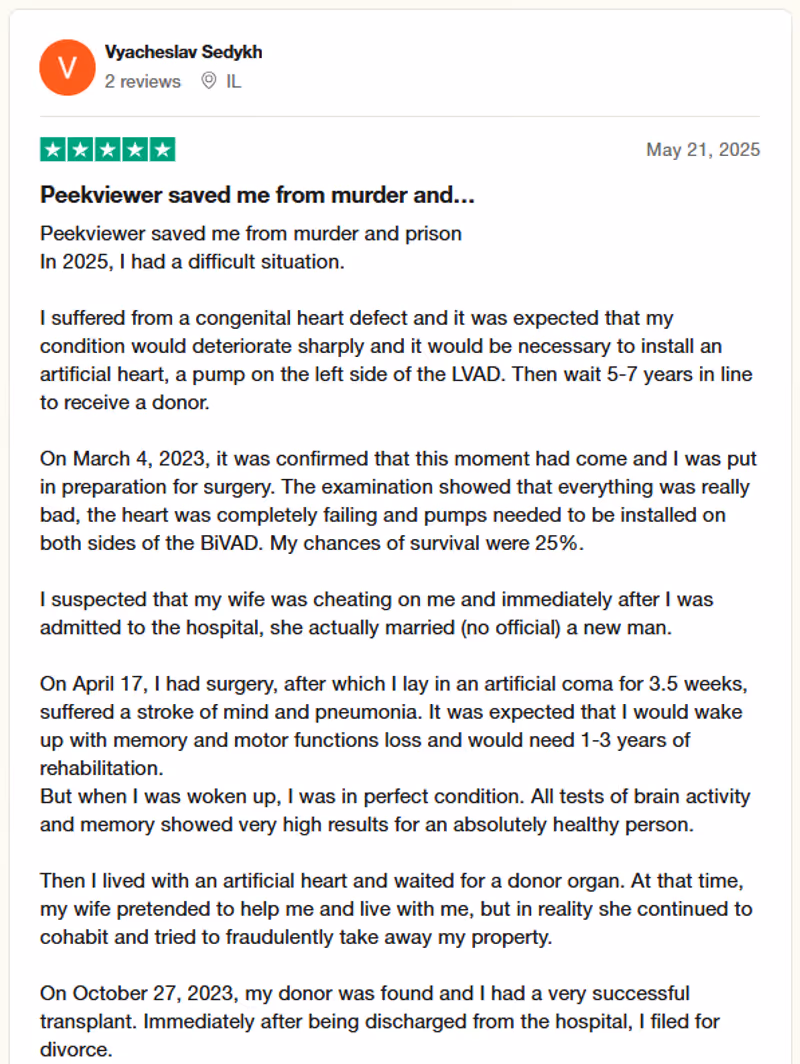 Peekviewer real customer reviews on Trustpilot