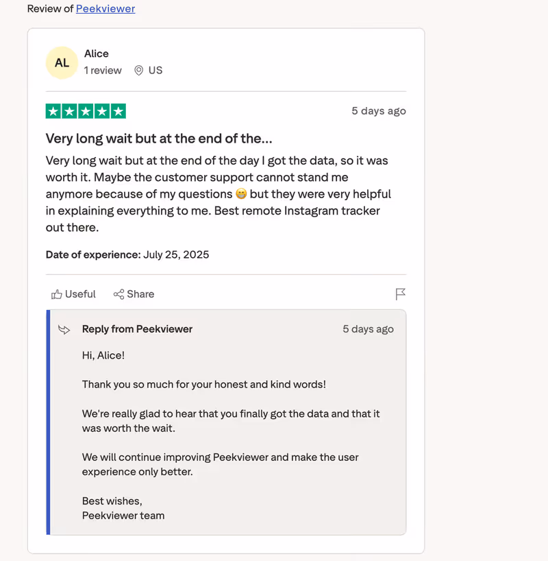Peekviewer reviews from real users on Trustpilot