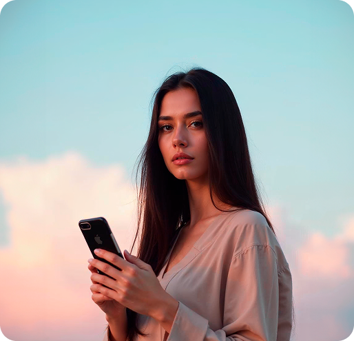 Woman using smartphone