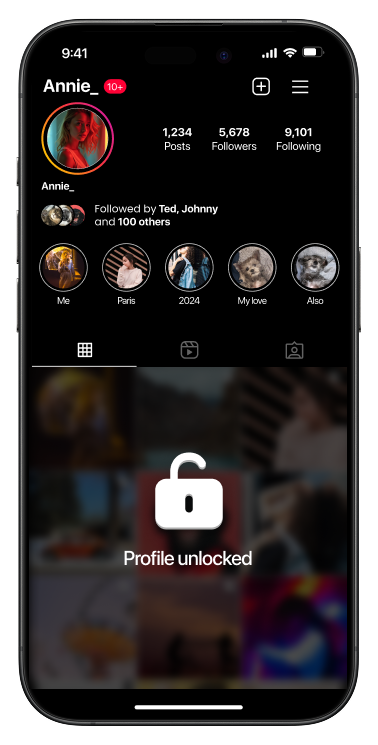 Peekviewer interface on iPhone